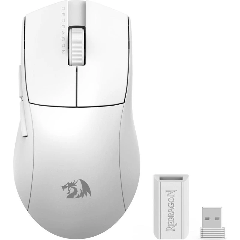 Redragon M916W-LIT-1K Hvid Mus med 3-forbindelsesmodi