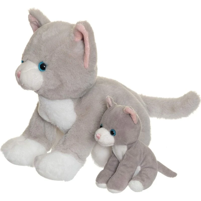 Teddykompaniet Tuva med killing, 30 cm, grå pels