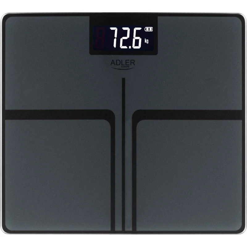 Adler AD 8194s STRIPES badevægt, USB-C, sort, op til 180 kg