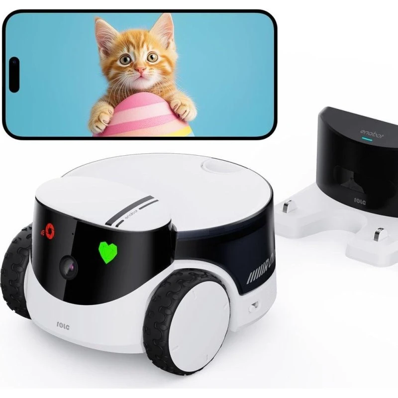Enabot ROLA PetPal Foderautomat med 5 MP IP-kamera, op til 256 GB Micro SD