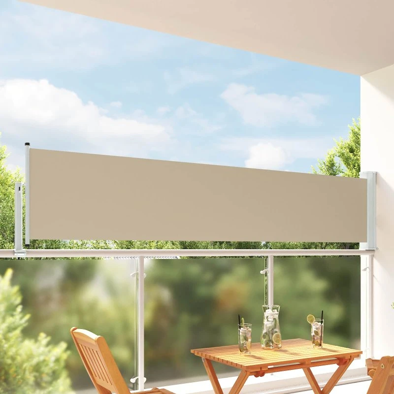 vidaXL Side Markise 100% Polyester, Beige, 100 x 300 cm