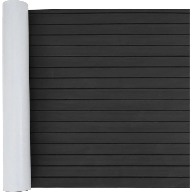 vidaXL Bådmåtte Stribet Mørk Grå og Sort 240 x 90 cm EVA