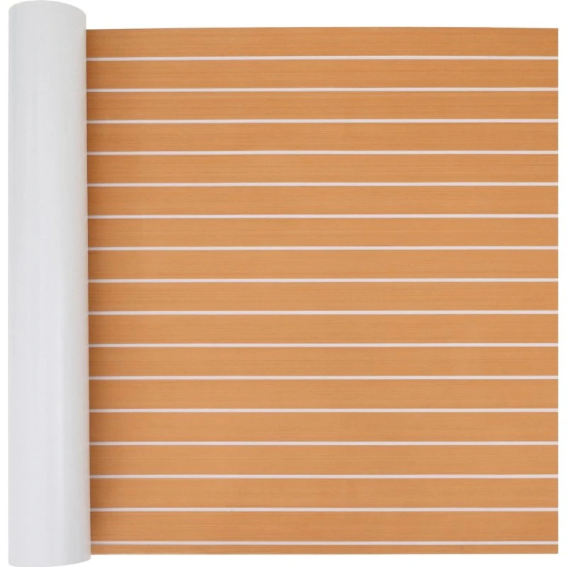 vidaXL Bådmåtte Stribet Brun/Hvid 240 x 90 cm EVA