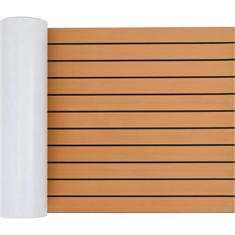 vidaXL Bådmåtte Stribet Brun og Sort 240 x 60 cm EVA