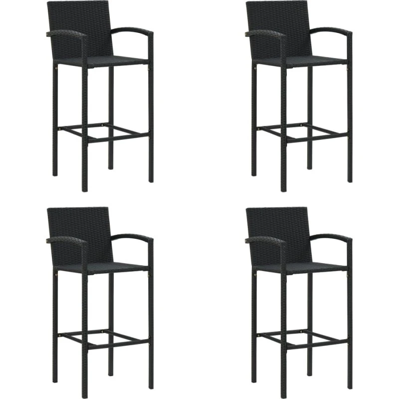 vidaXL barstole 4 stk. polyrattan sort