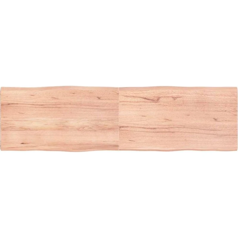 vidaXL bordplade 180x50x4 cm lysebrun naturlig kant behandlet træ