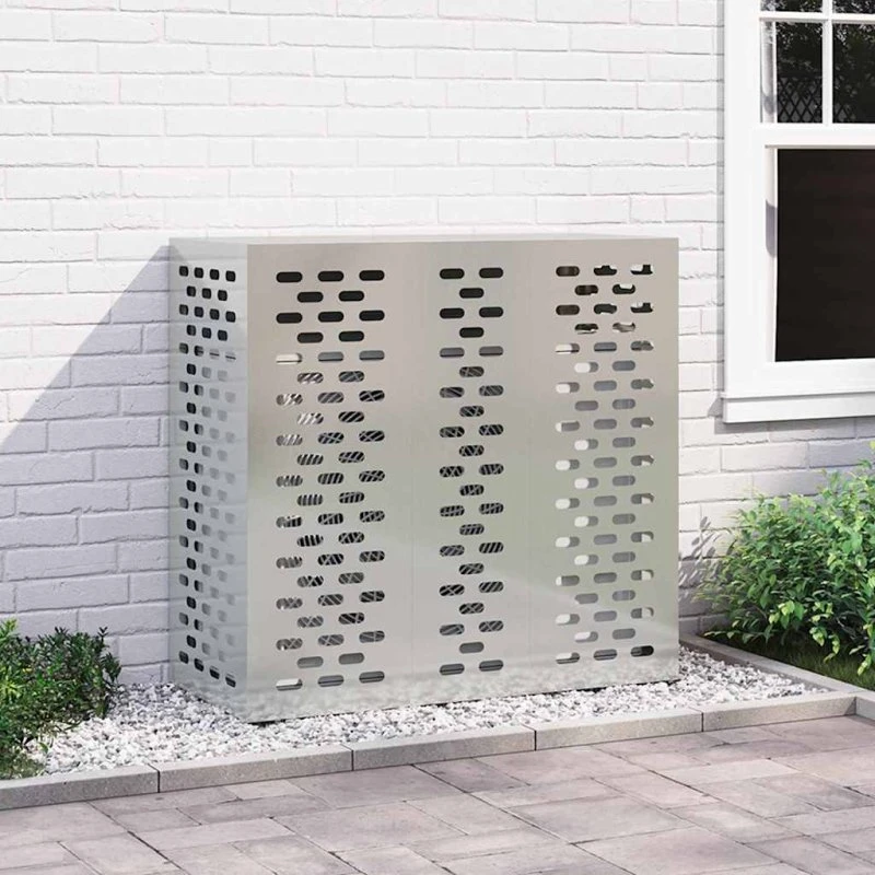vidaXL Air Conditioner Cover Sølv 110 x 50 x 105 cm Galvaniseret Stål