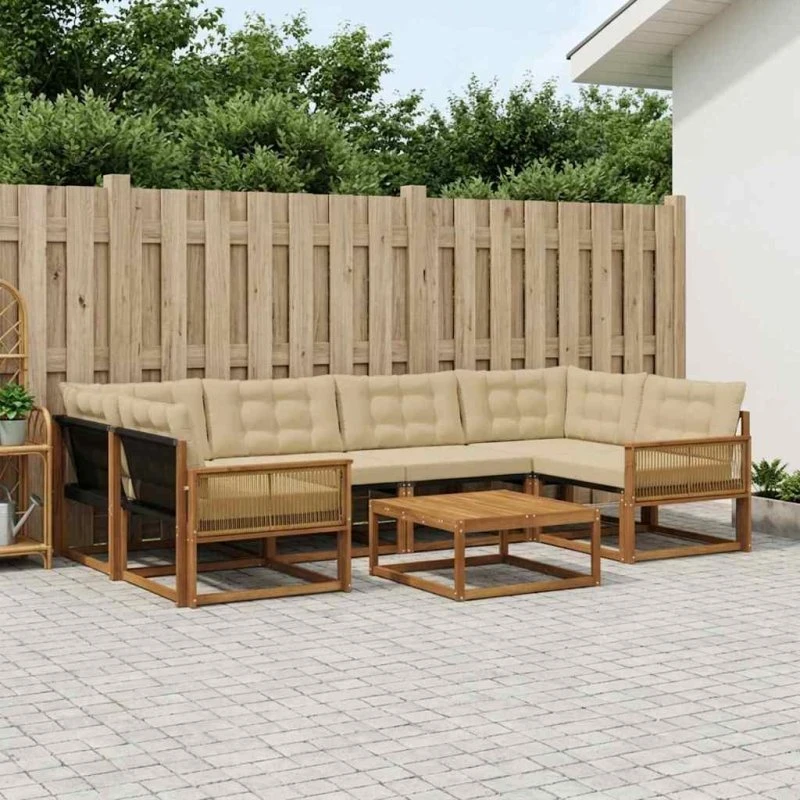 vidaXL Udendørs Sofagruppe 7 pcs Naturlig/Beige