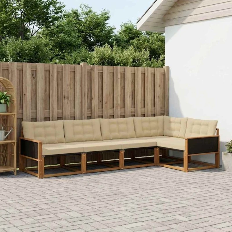 vidaXL Udendørs Sofagruppe 5-pces Naturlig/Beige