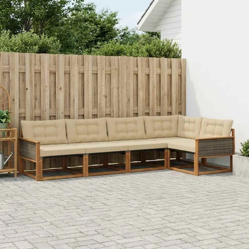 vidaXL Udendørs Sofagruppe 5-pces Naturlig/Beige