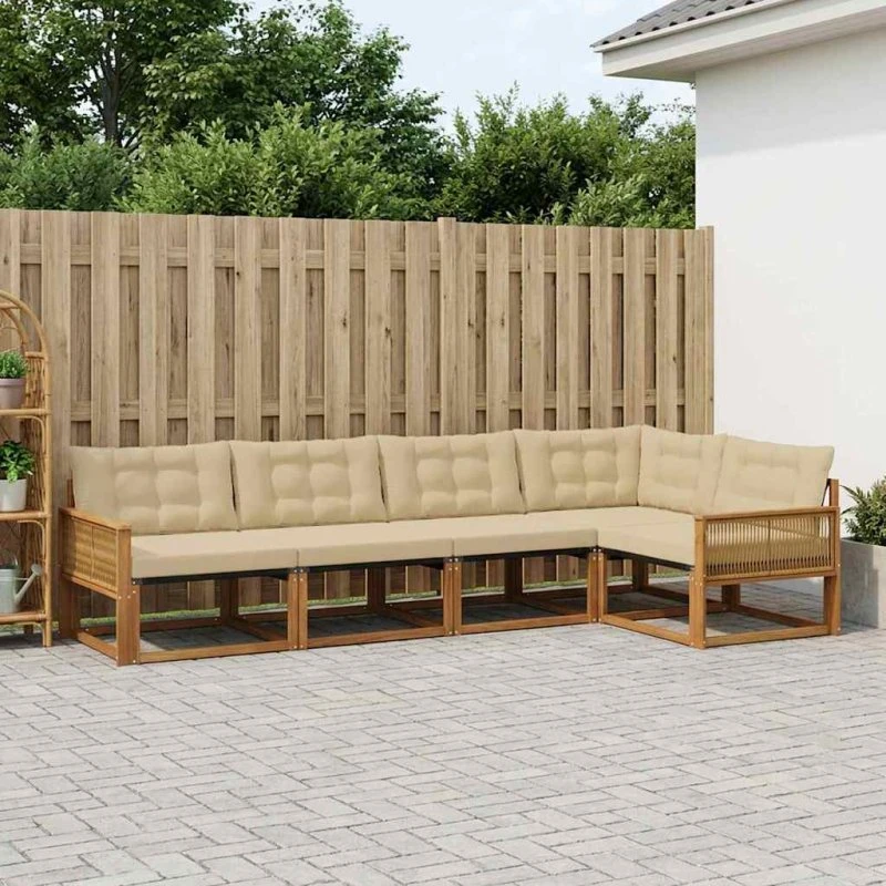 vidaXL Udendørs Sofagruppe 5-pces Naturlig/Beige