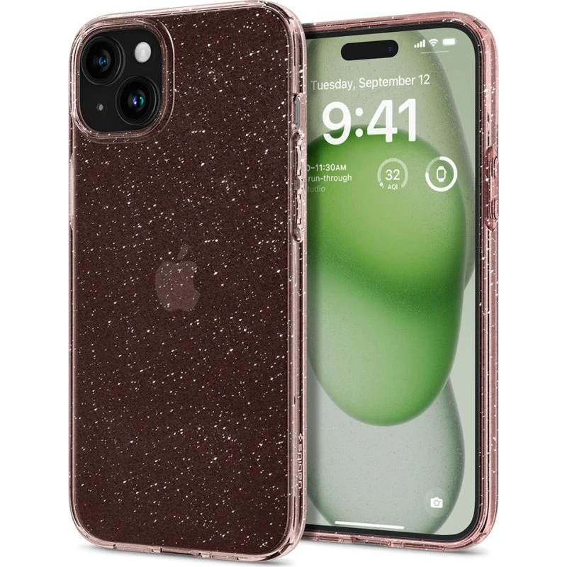 Spigen Liquid Crystal Glitter - Rose Quartz - iPhone 15 Plus