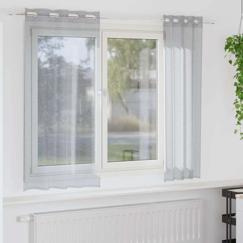 vidaXL Voile Gardin 2 stk Mørkegrå 175 x 140 cm