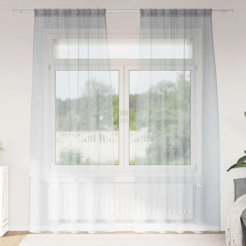 vidaXL Voile Gardin 2 stk Mørkegrå 140x245 cm