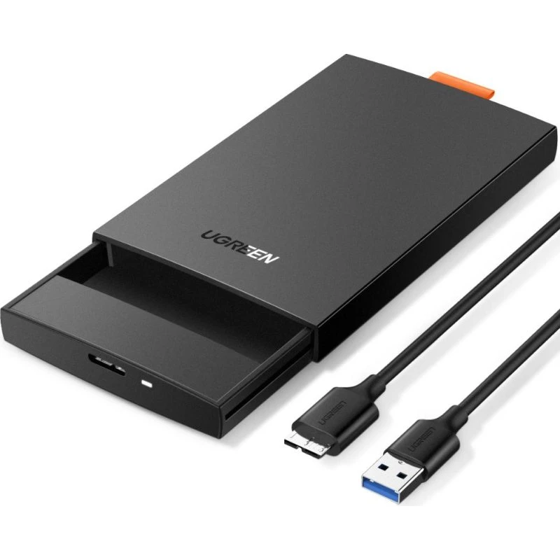 Ugreen 60353 2.5" HDD/SSD Kabinet Sort, USB 3.0