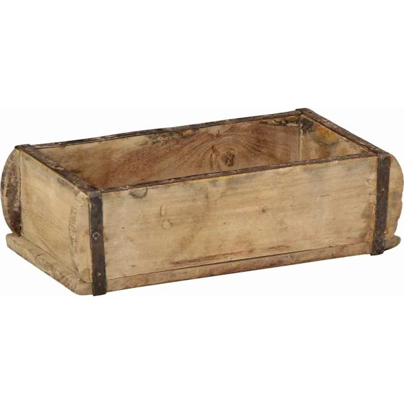 vidaXL Bakke med opbevaring Brun 30 x 15 x 9 cm, genbrugstræ