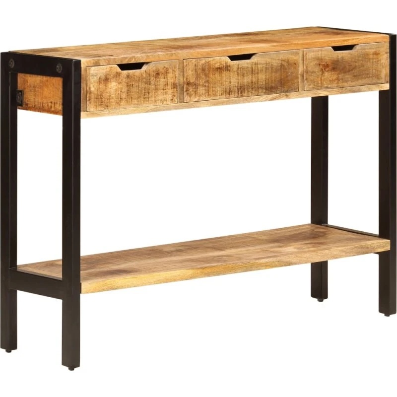 vidaXL Skænk 3 Skuffer 110x35x75 cm Massivt Mangotræ