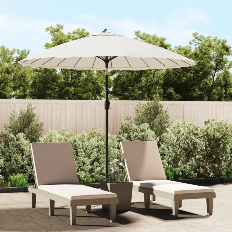 vidaXL Parasol 270 cm Sandhvid med Aluminiumstang