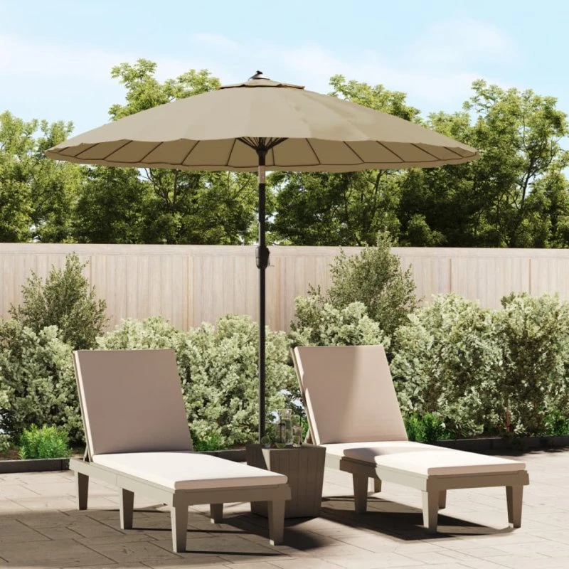 vidaXL Parasol 270 cm gråbrun med aluminiumstang