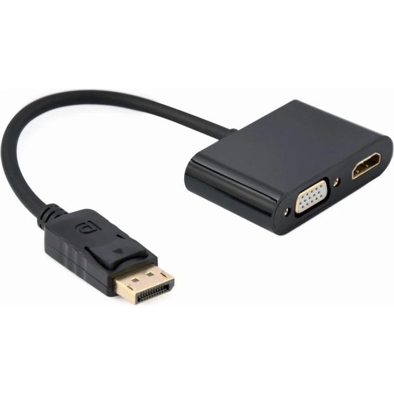 Gembird DisplayPort til HDMI/VGA adapter 10 cm, sort