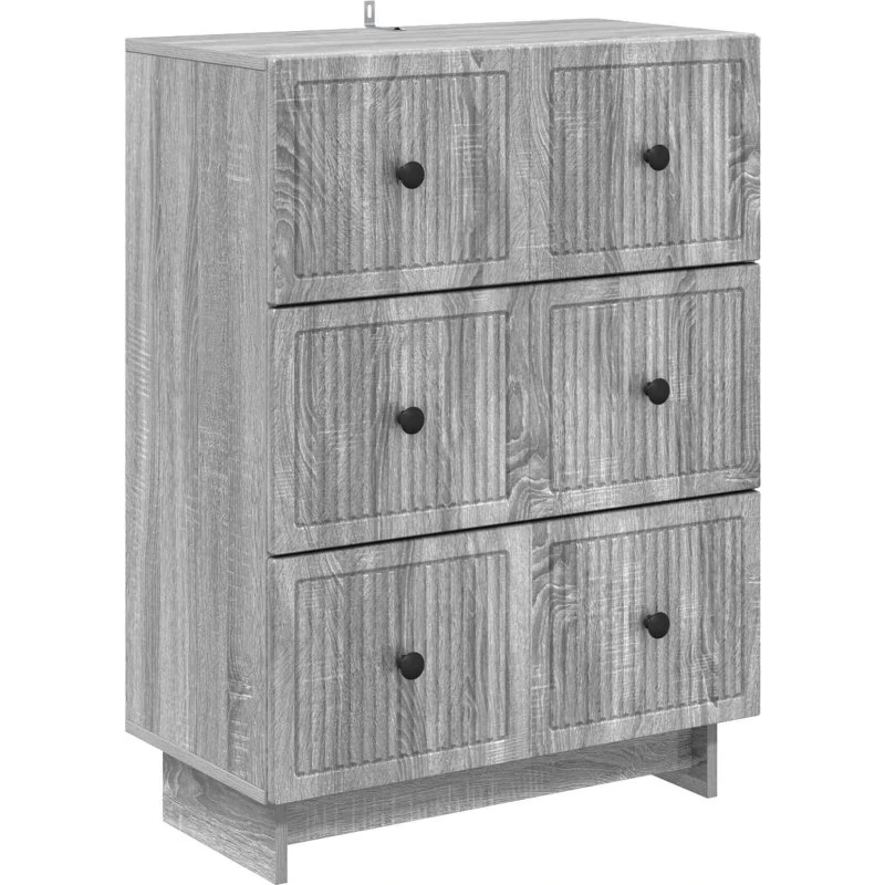 vidaXL Skuffeskab Grå Sonoma-Ege 66 x 34,5 x 90 cm Konstrueret Træ