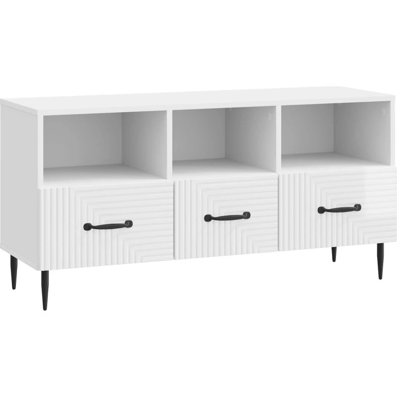 vidaXL TV-skab Hvid højglans 102 x 34,5 x 50 cm Konstrueret træ