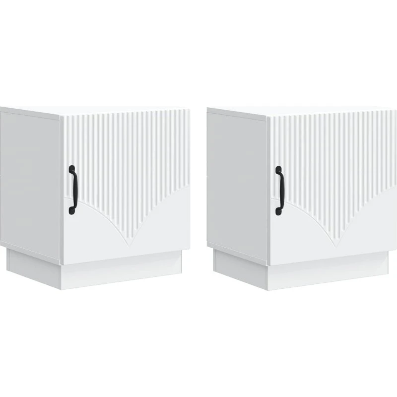 vidaXL 2 stk Natbord med skuffe og hylde, minimalistisk design