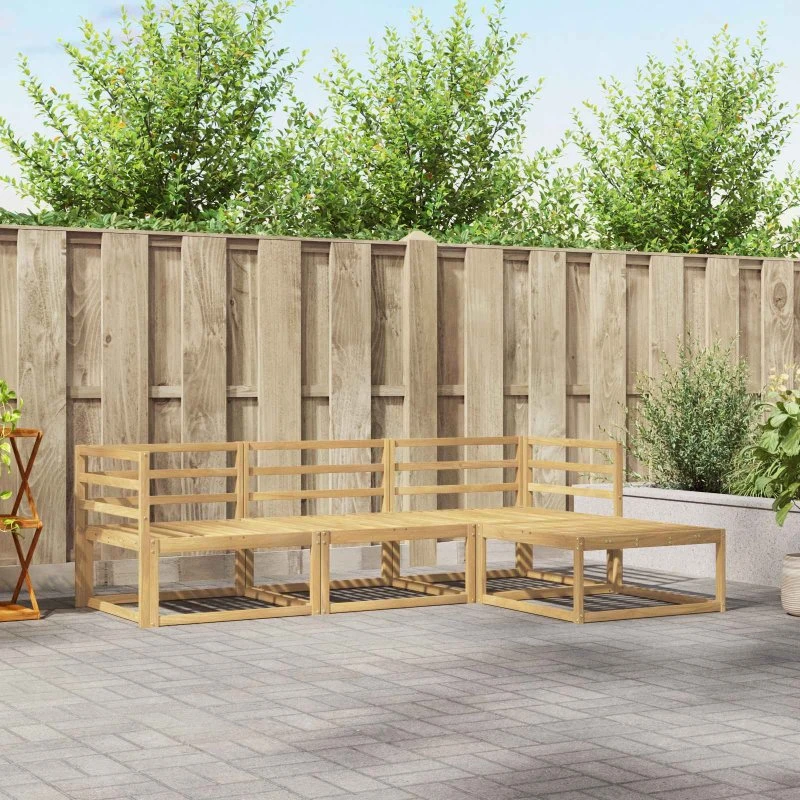 vidaXL Udendørs Sofagruppe 4 pc Hvid Akacietræ 245,5 x 162,5 x 73 cm