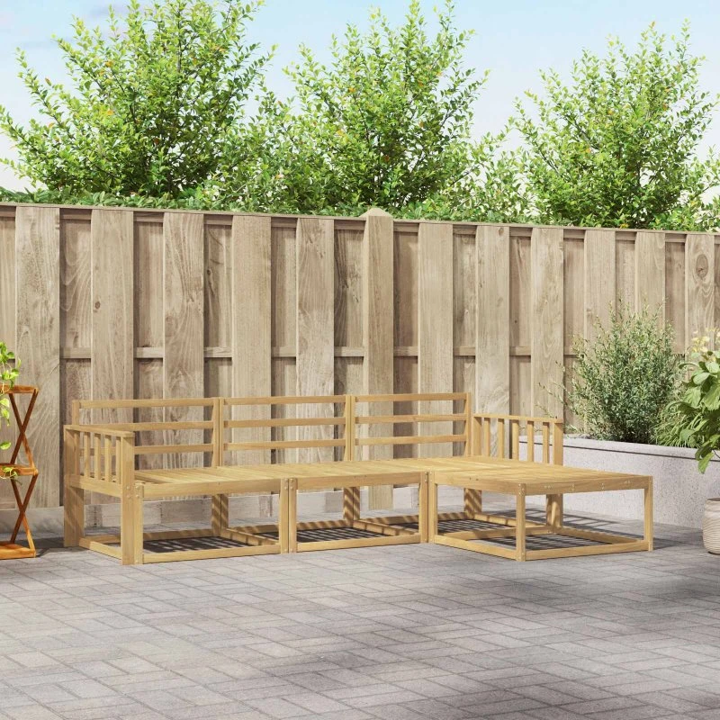 vidaXL Udendørs Sofagruppe 4 pc Hvid Akacietræ 249,5 x 162,5 x 73 cm