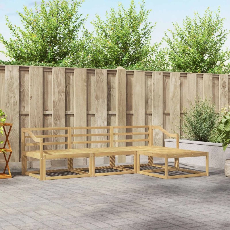 vidaXL Udendørs Sofagruppe 4-del, Hvid, 245,5 x 162,5 x 73 cm