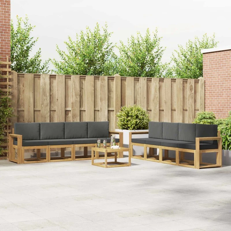 vidaXL Udendørs Sofagruppe 9 pcs Hvid og Antracit