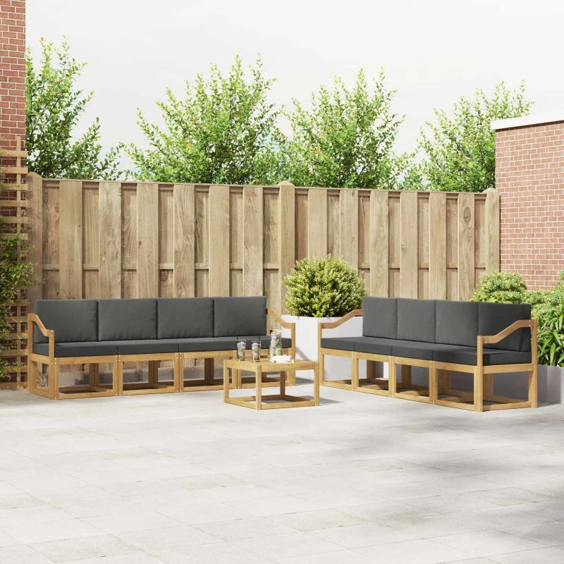 vidaXL Udendørs Sofagruppe 9 pcs Hvid og Antracit