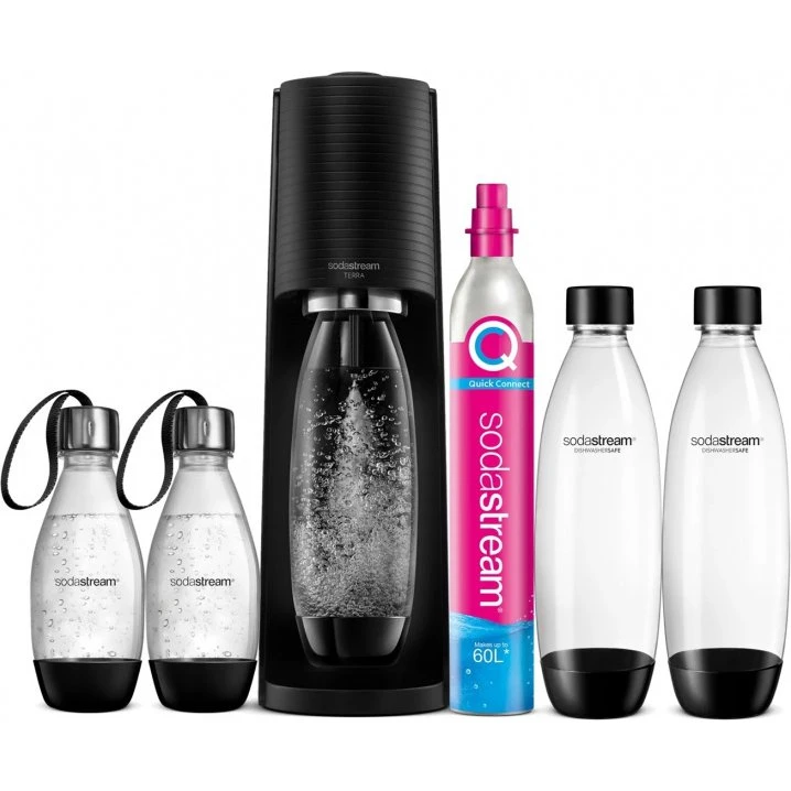 SodaStream TERRA Kolsyremaskine med 5 flasker & patron, Svart