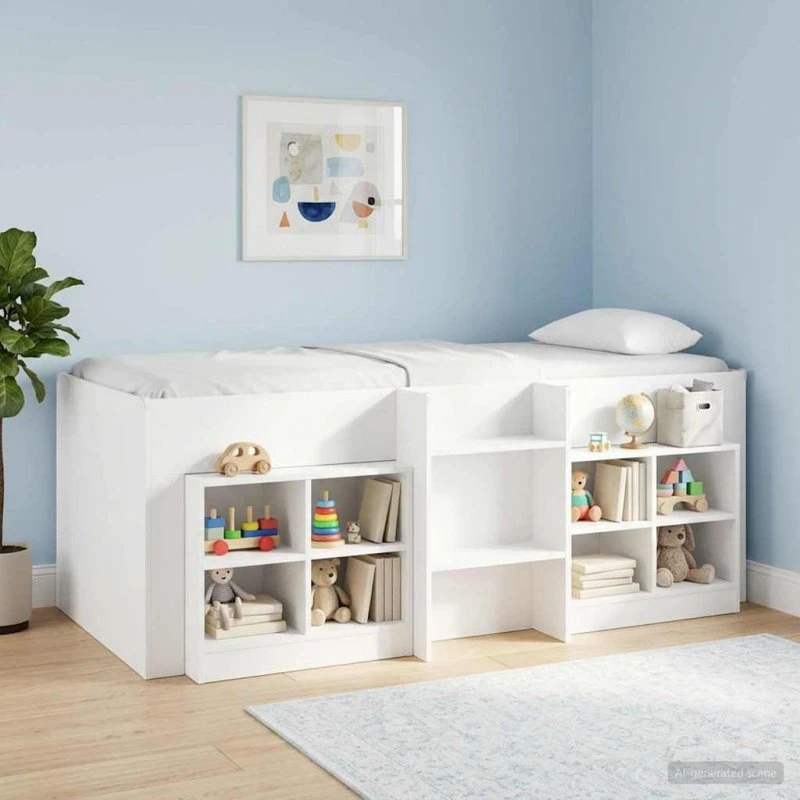 vidaXL Børns høje sengestel 2 stk Hvid 193 x 96,1 x 68,5 cm