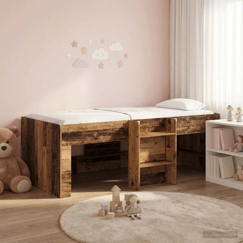 vidaXL Børns høje sengestel 2 pcs gammelt træ 193 x 96,1 x 68,5 cm