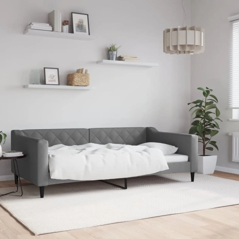 vidaXL Daybed 100x190 cm stof mørkegrå
