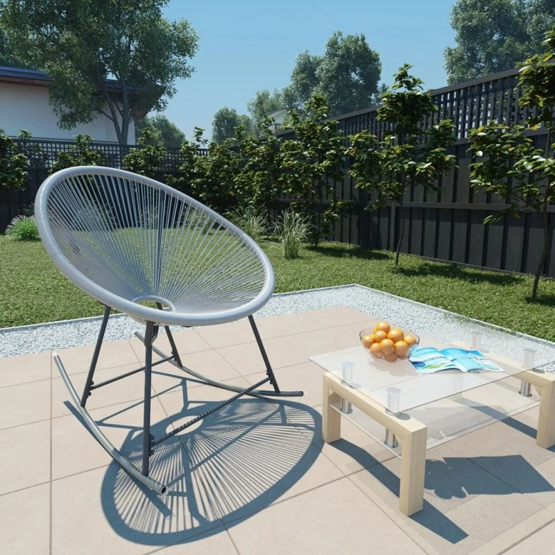 vidaXL Udendørs Gyngestol Polyrattan Grå