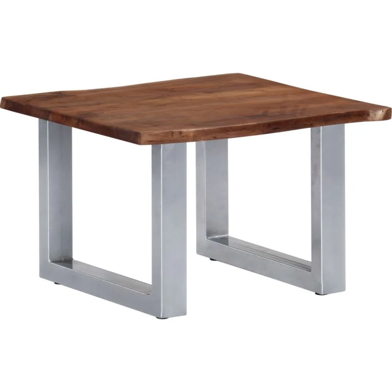 vidaXL Sofabord 60x60x40 cm med levende kanter i massivt akacietræ