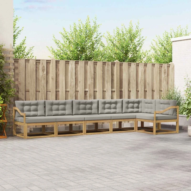 vidaXL Udendørs Sofagruppe 4 pcs Hvid/Lysegrå Akacietræ