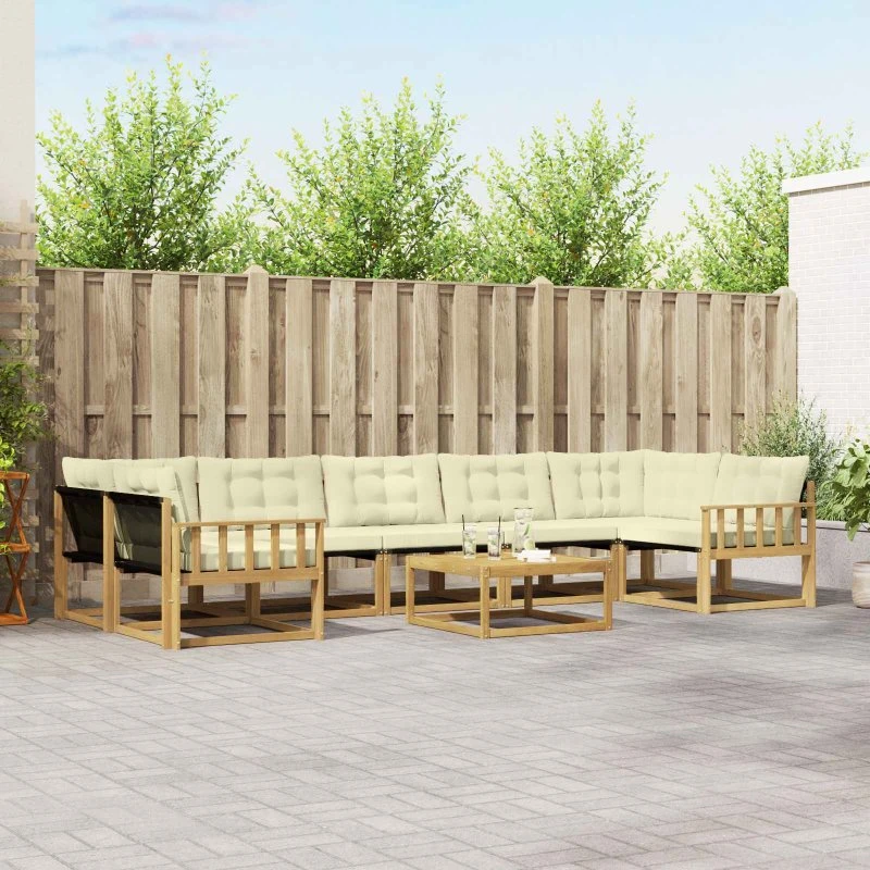 vidaXL Udendørs Sofagruppe 8 stk Hvid/Creme 79x79x37 cm