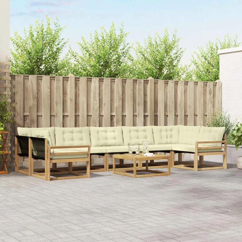 vidaXL Udendørs Sofagruppe 8 stk Hvid/Creme 79x79x37 cm