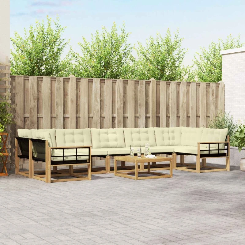 vidaXL Udendørs Sofagruppe 8 stk Hvid/Creme 79x79x37 cm