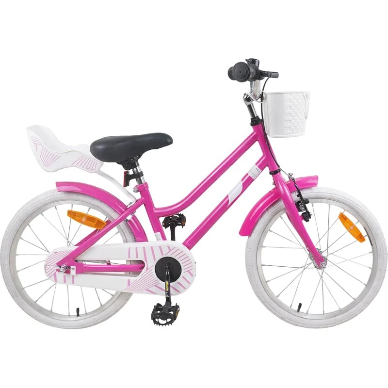 vidaXL Børnecykel 18 tommer Mørk pink 5-7 år