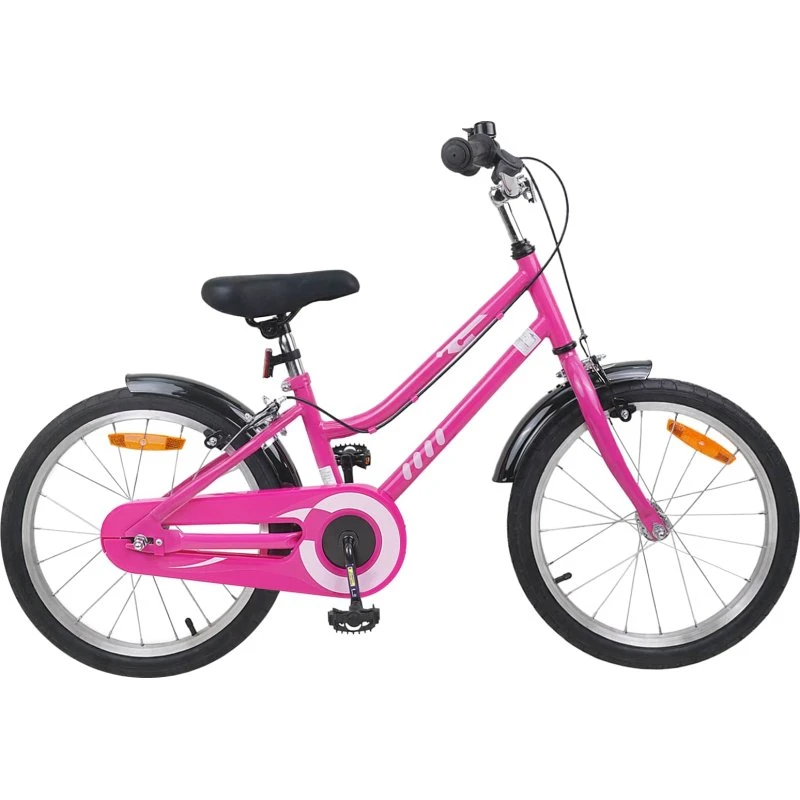 vidaXL Børnecykel 18 tommer Pink Sort 5-7 år
