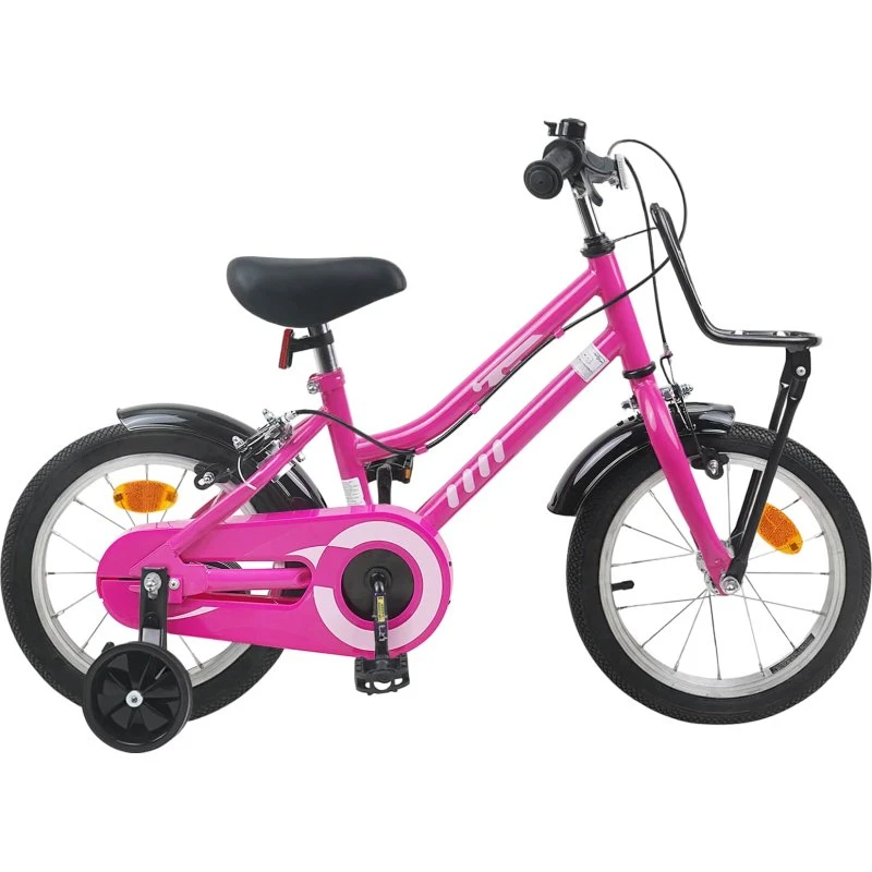 vidaXL Børnecykel 14 tommer Pink og Sort 3-5 år