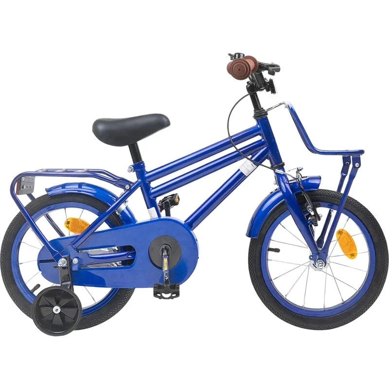 vidaXL Børnecykel 14 tommer, mørk blå, til 3-5 år
