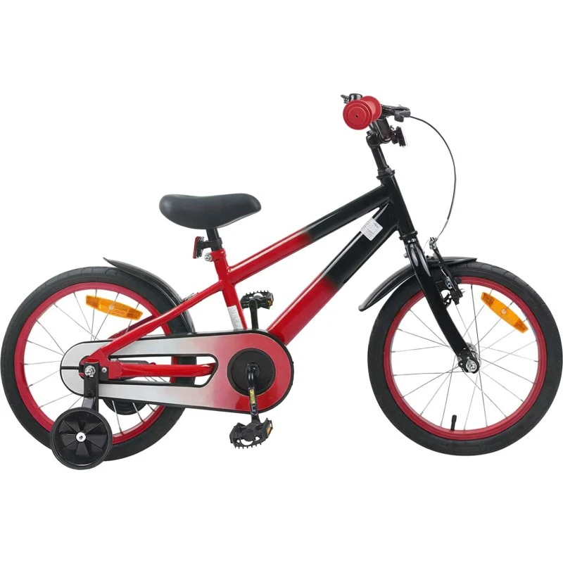 vidaXL Børnecykel 16 tommer Rød Sort 4-6 år