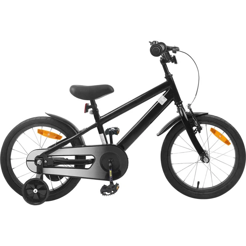 vidaXL Børnecykel 16 tommer, sort, til 4-6 år
