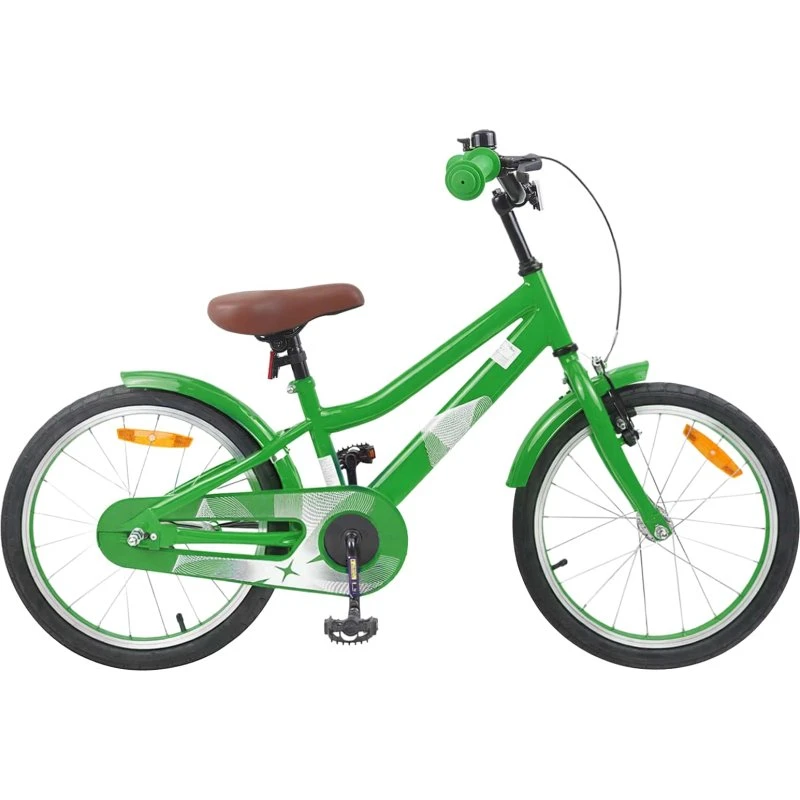 vidaXL Børnecykel 18 tommer Grøn til 5-7 år