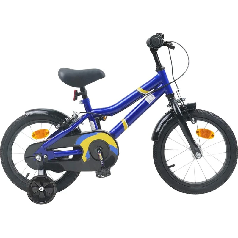 vidaXL Børnecykel 14 tommer blå/hvid 3-5 år